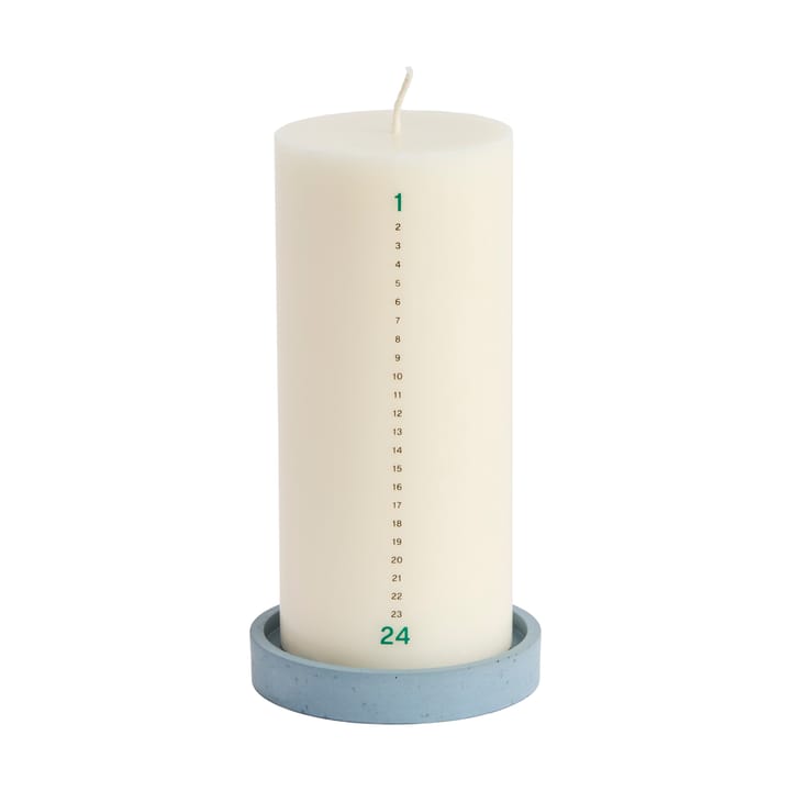 Świeca i świecznik Calendar 6,8 cm, Delicate Off white-black-green HAY