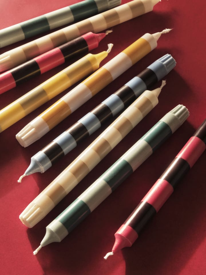 Świeca Stripe 4-pak, Jasne HAY