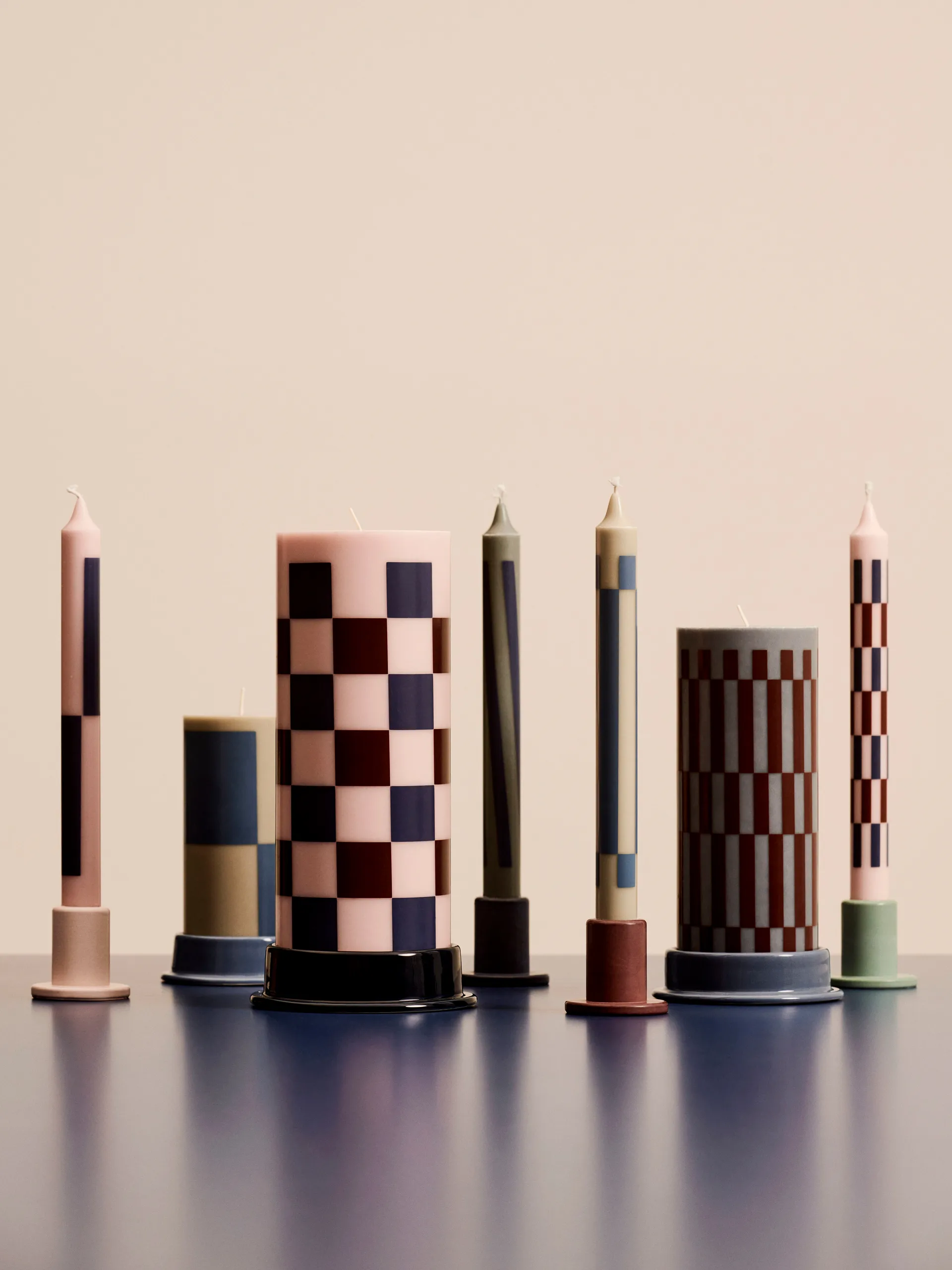 Świeczki Pattern mix 4 szt, Green-blue HAY