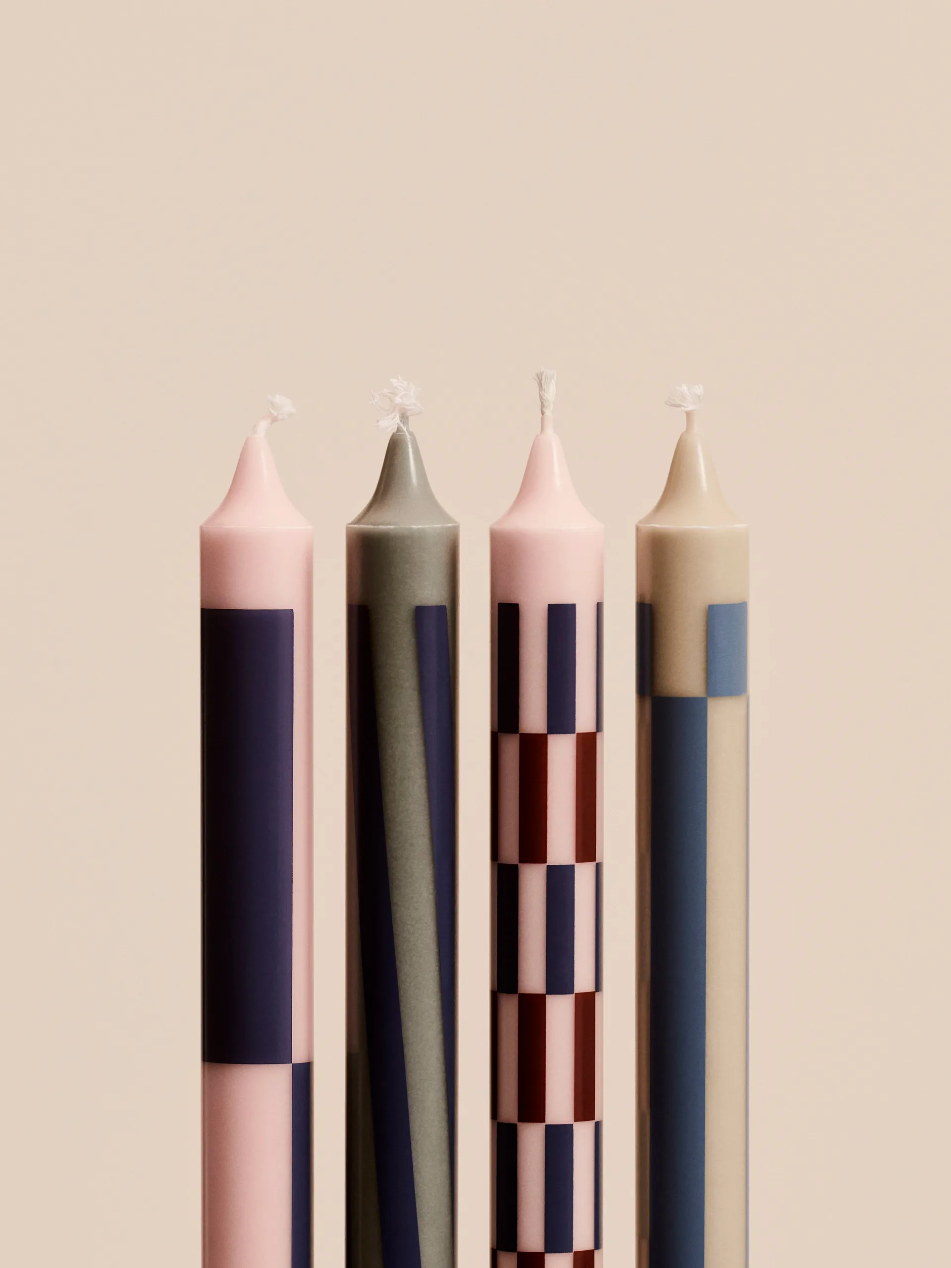 Świeczki Pattern mix 4 szt, Light pink-blue HAY