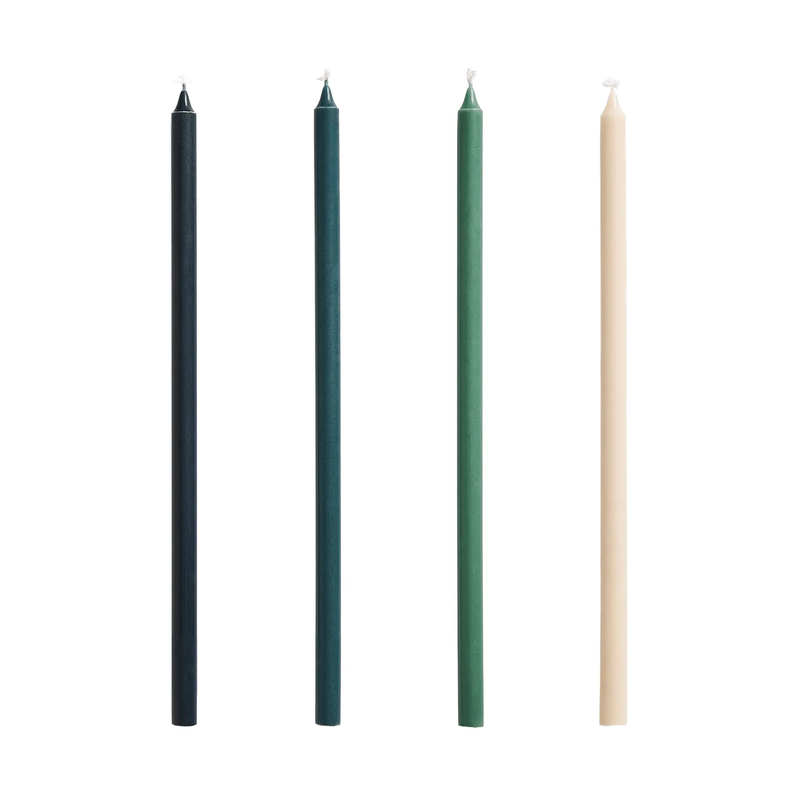 Świeczki Slim, 4‑szt., Green-dark green HAY