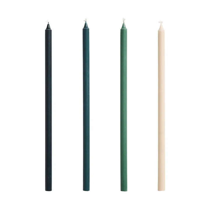 Świeczki Slim, 4‑szt. - Green-dark green - HAY