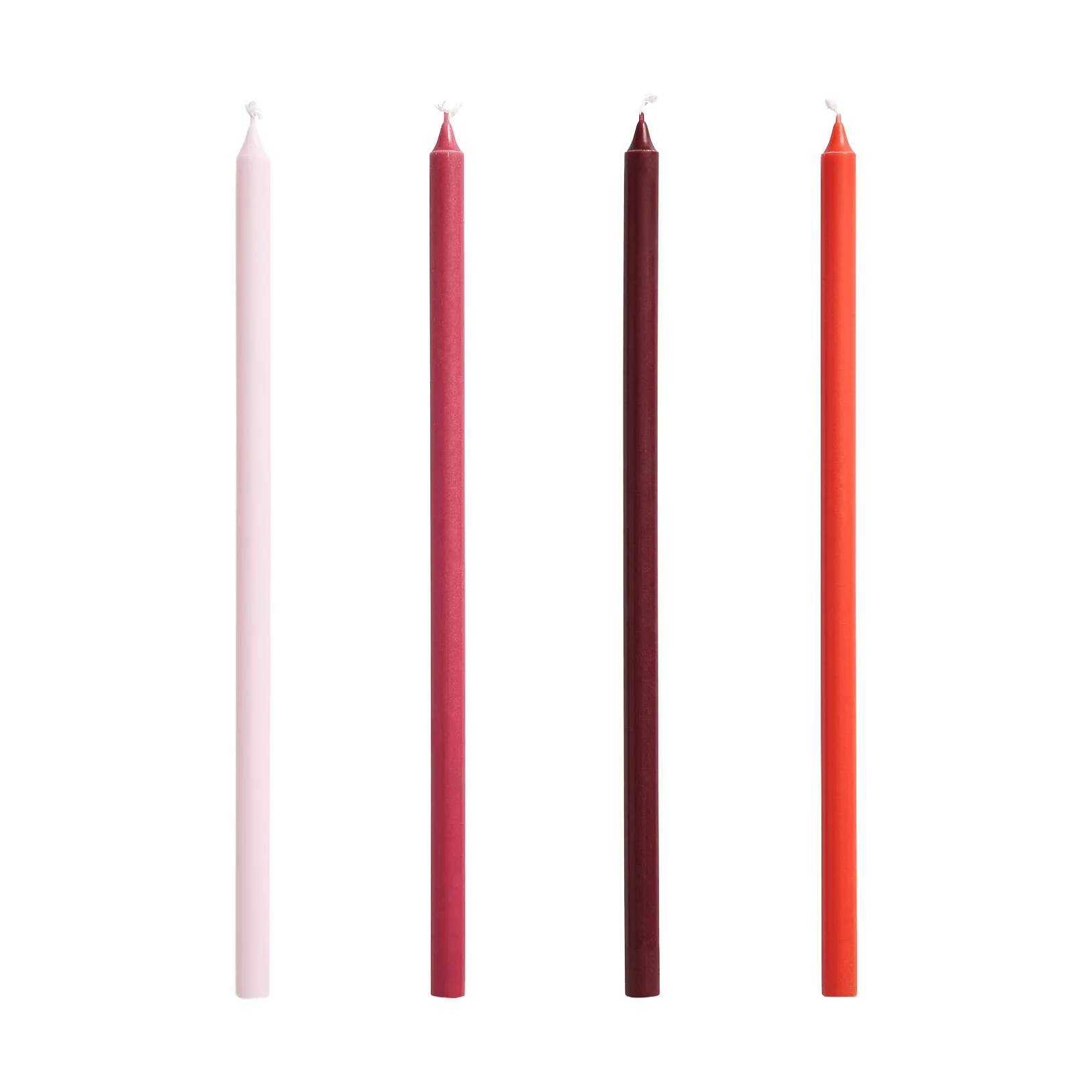 Świeczki Slim, 4‑szt., Pink-red HAY