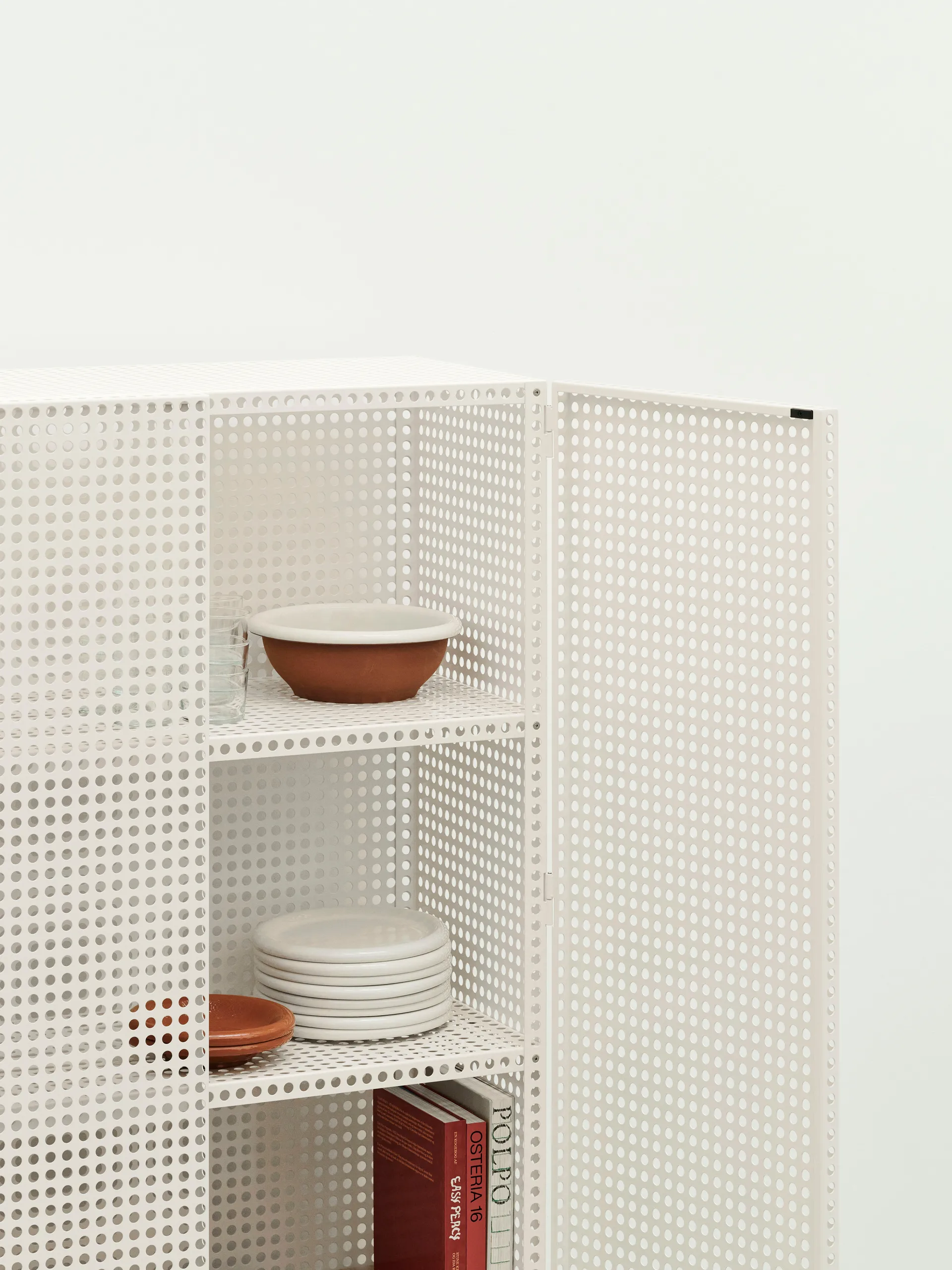 Szafka Perforated Cabinet large, Eggshell HAY