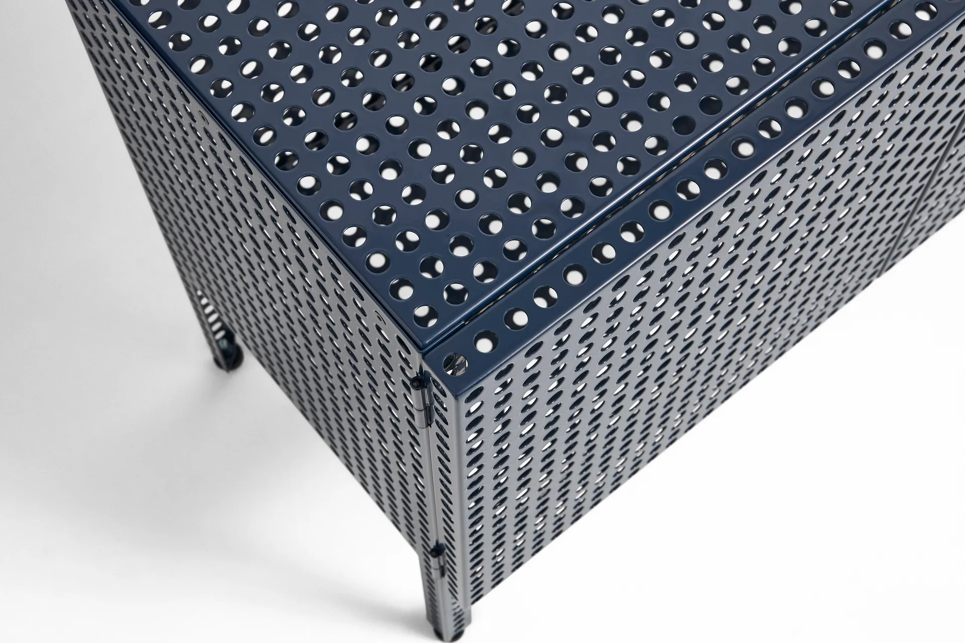 Szafka Perforated Cabinet small, Steel blue HAY