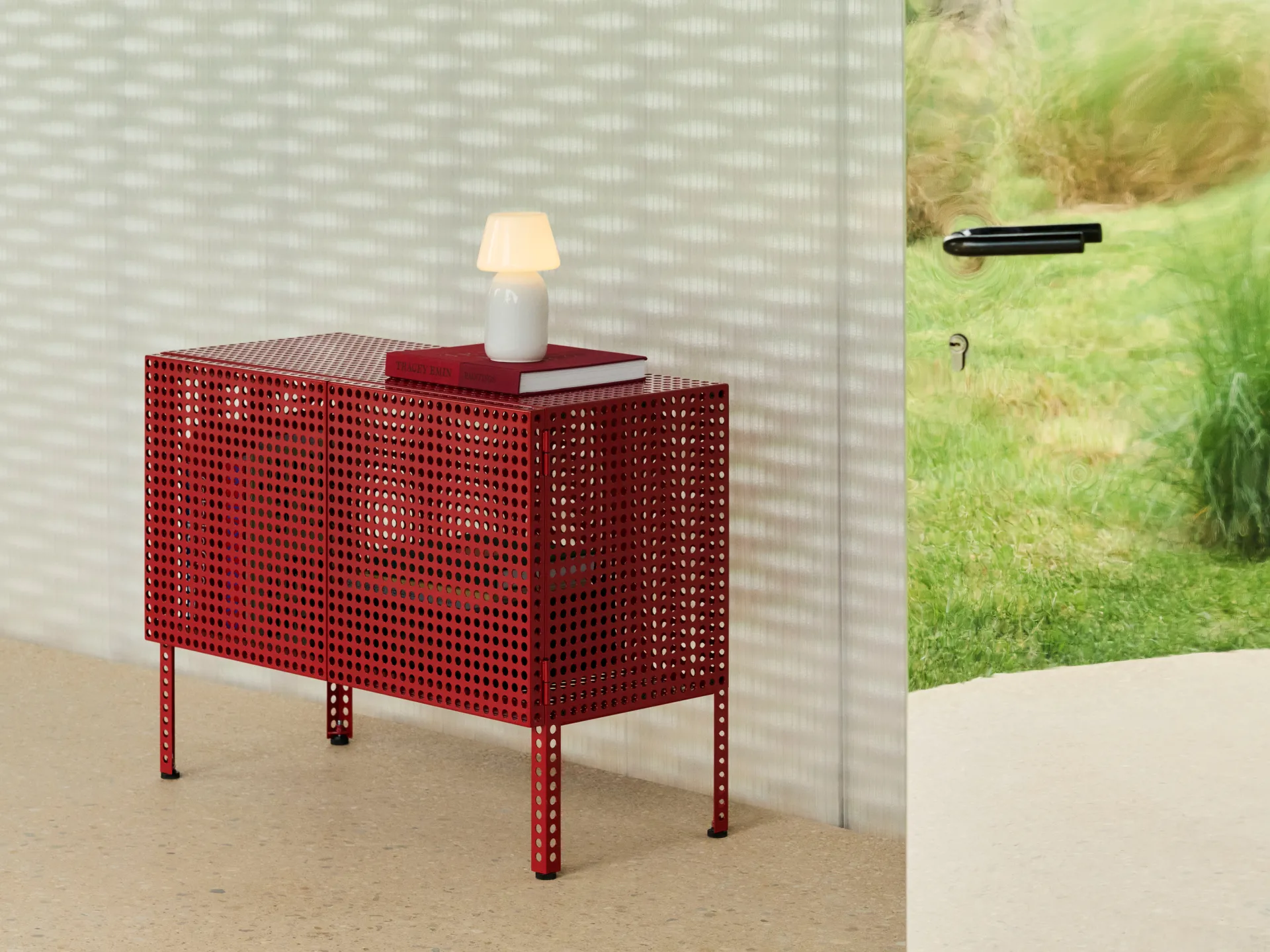 Szafka Perforated Cabinet small, Wine red HAY