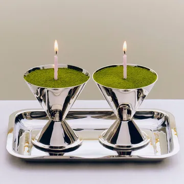 Szklana miska Essential Steel - Stal nierdzewna, 10,5xØ10 cm - HAY