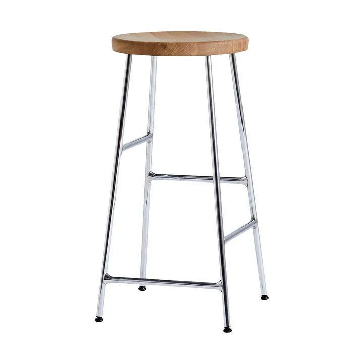 Taboret barowy okrągły Cornet 65 cm - Oiled oak-chrome - HAY