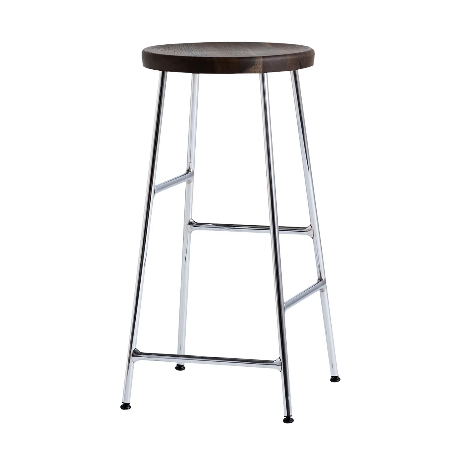 Taboret barowy okrągły Cornet 65 cm, Smoked oiled oak-chrome HAY