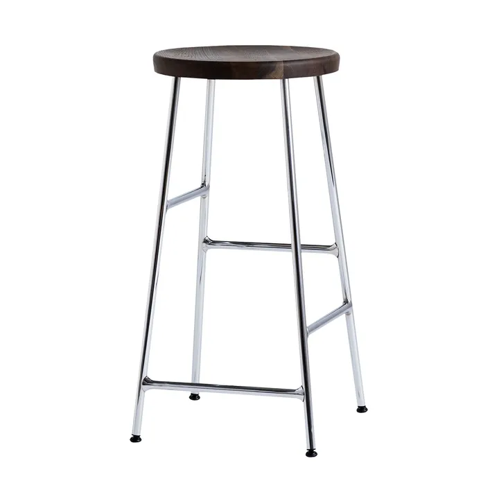 Taboret barowy okrągły Cornet 65 cm - Smoked oiled oak-chrome - HAY