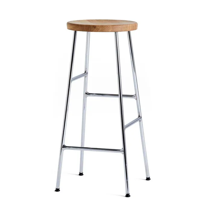 Taboret barowy okrągły Cornet 75 cm - Oiled oak-chrome - HAY