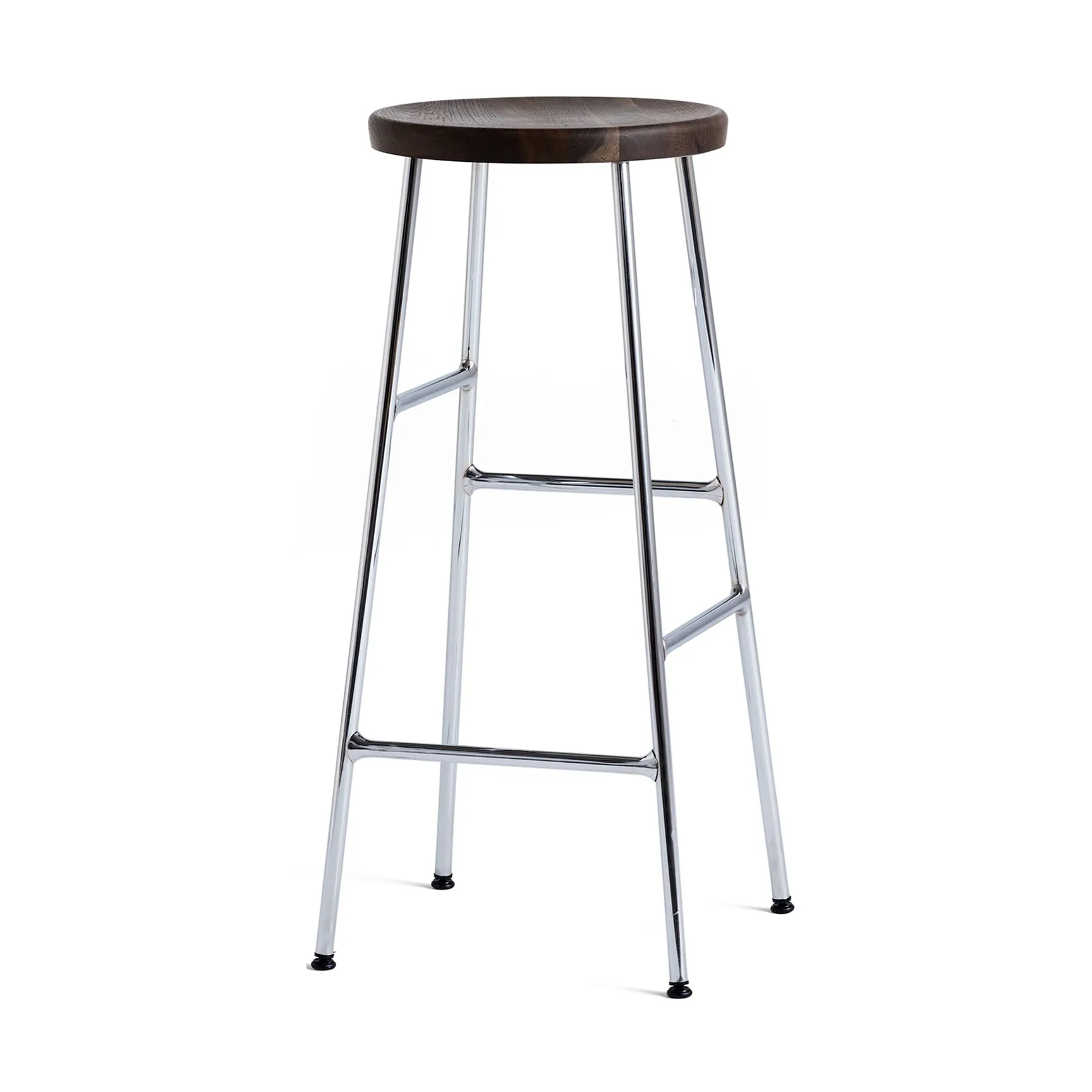 Taboret barowy okrągły Cornet 75 cm, Smoked oiled oak-chrome HAY