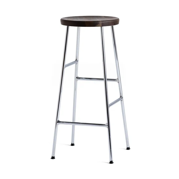Taboret barowy okrągły Cornet 75 cm - Smoked oiled oak-chrome - HAY