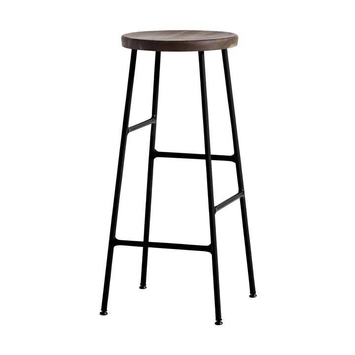 Taboret barowy okrągły Cornet 75 cm - Smoked oiled oak-soft black - HAY