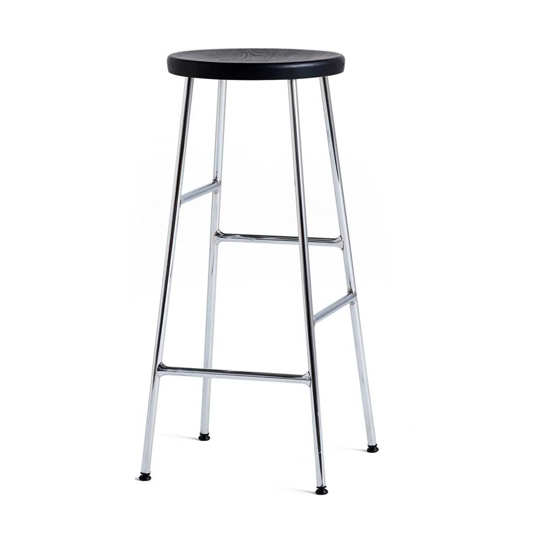 Taboret barowy okrągły Cornet 75 cm, Soft black oak-chrome HAY