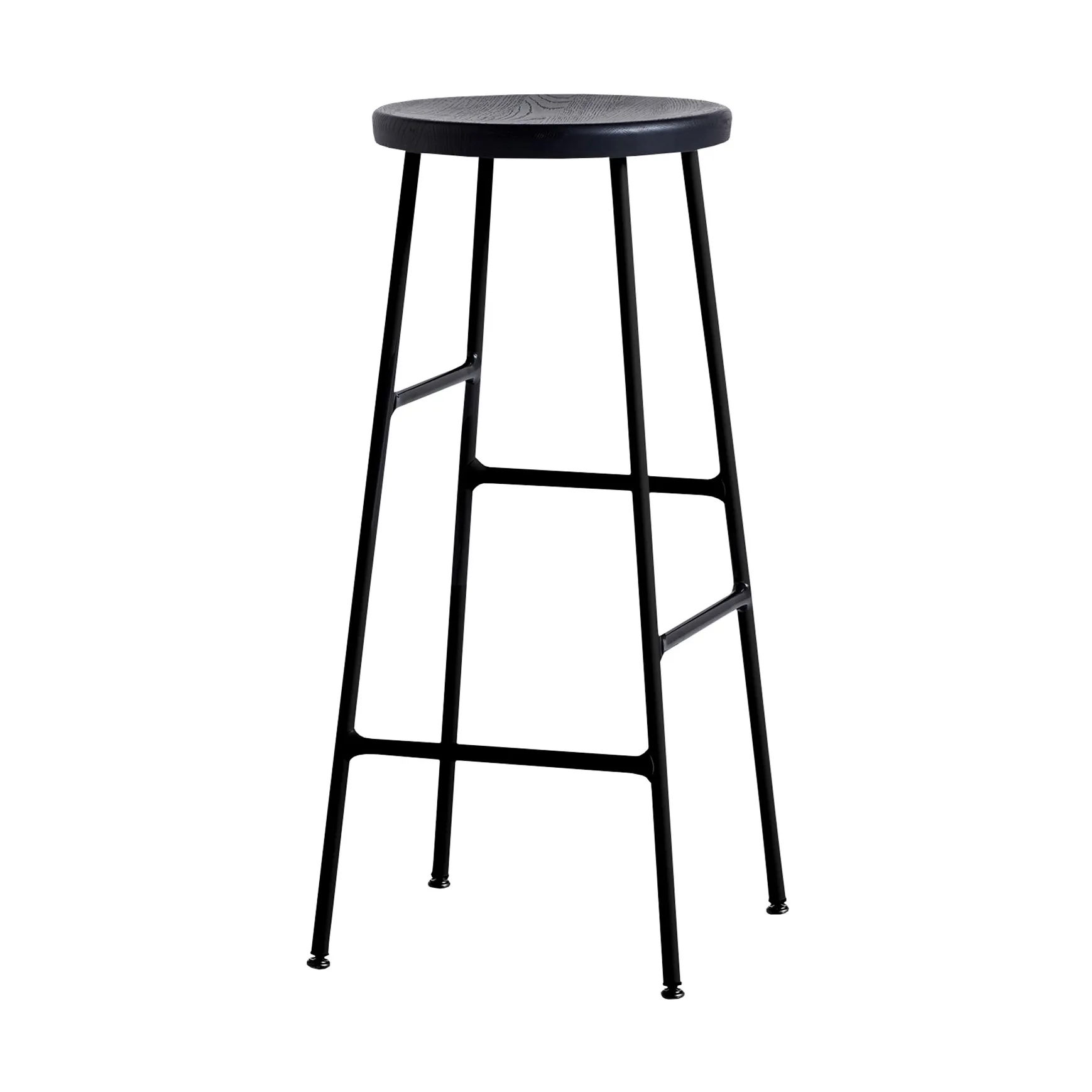Taboret barowy okrągły Cornet 75 cm, Soft black oak-soft black HAY