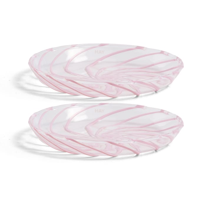 Talerz Spin Ø11 cm 2-pak - Wyraźne różowe paski - HAY