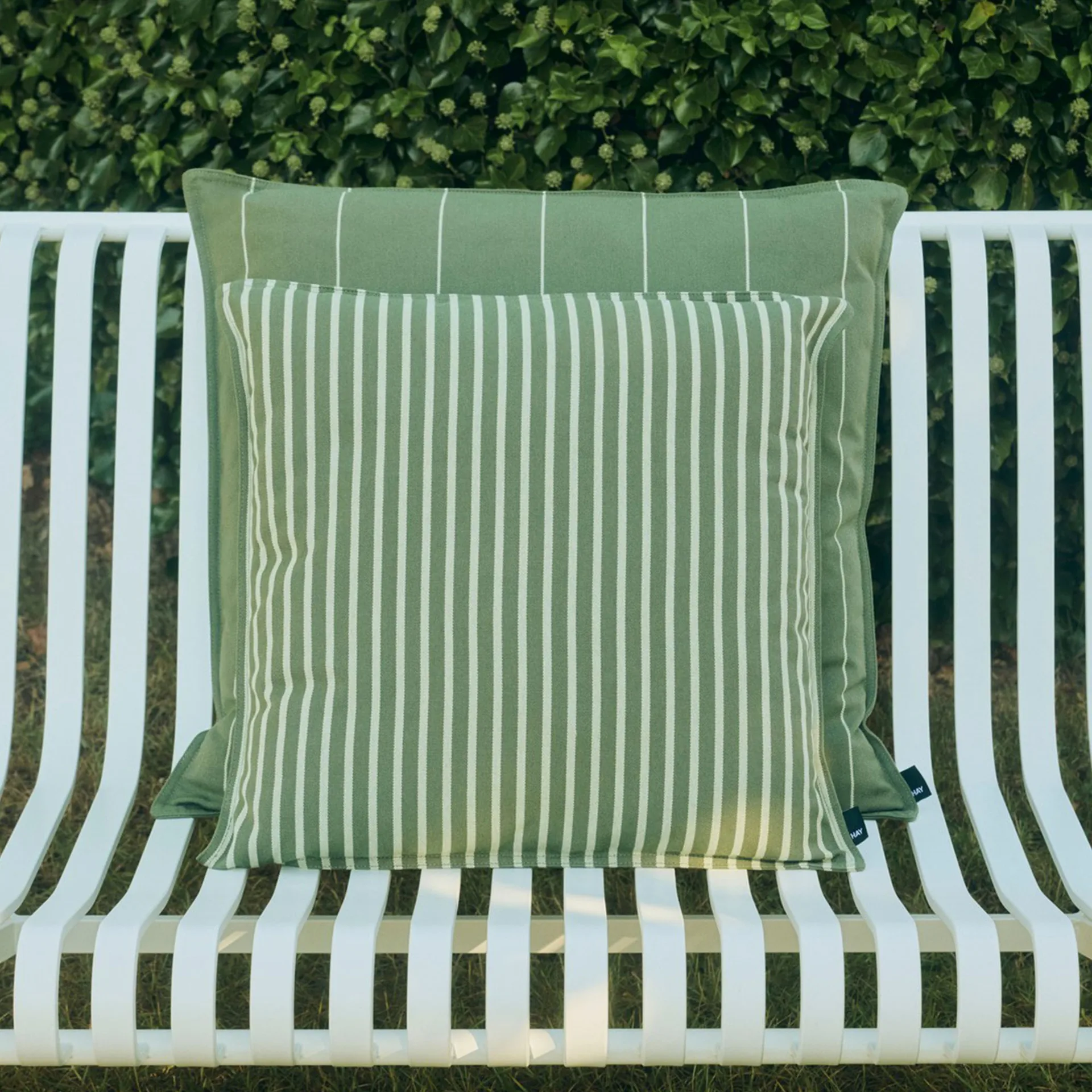 Terrazza poduszka, Olive narrow stripe, 60x60 cm HAY