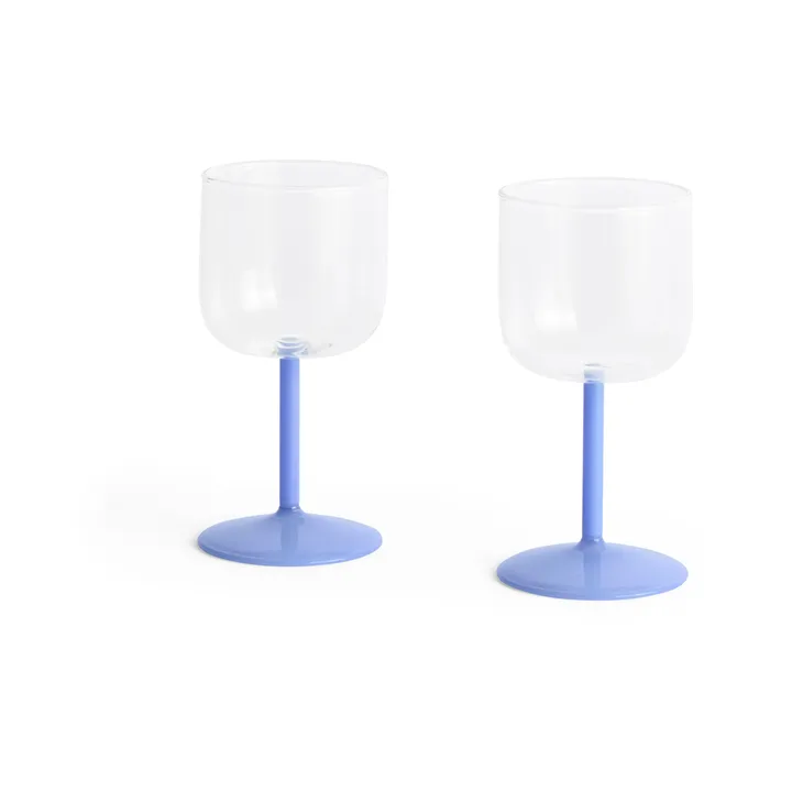 Tint kieliszki do wina 250 ml, 2‑pak - Clear-jade light blue - HAY