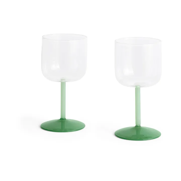Tint kieliszki do wina 250 ml, 2‑pak - Clear-jade light green-jade dark green - HAY