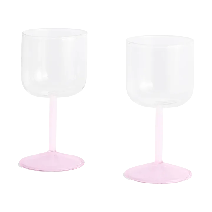 Tint kieliszki do wina 250 ml, 2‑pak - Clear-jade light pink-light pink - HAY
