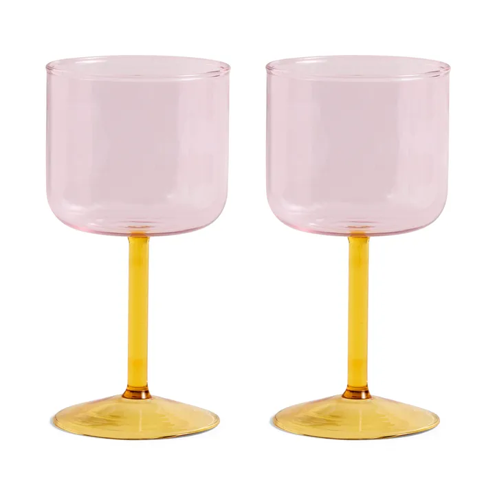 Tint kieliszki do wina 250 ml, 2‑pak - Różowo-żółty - HAY
