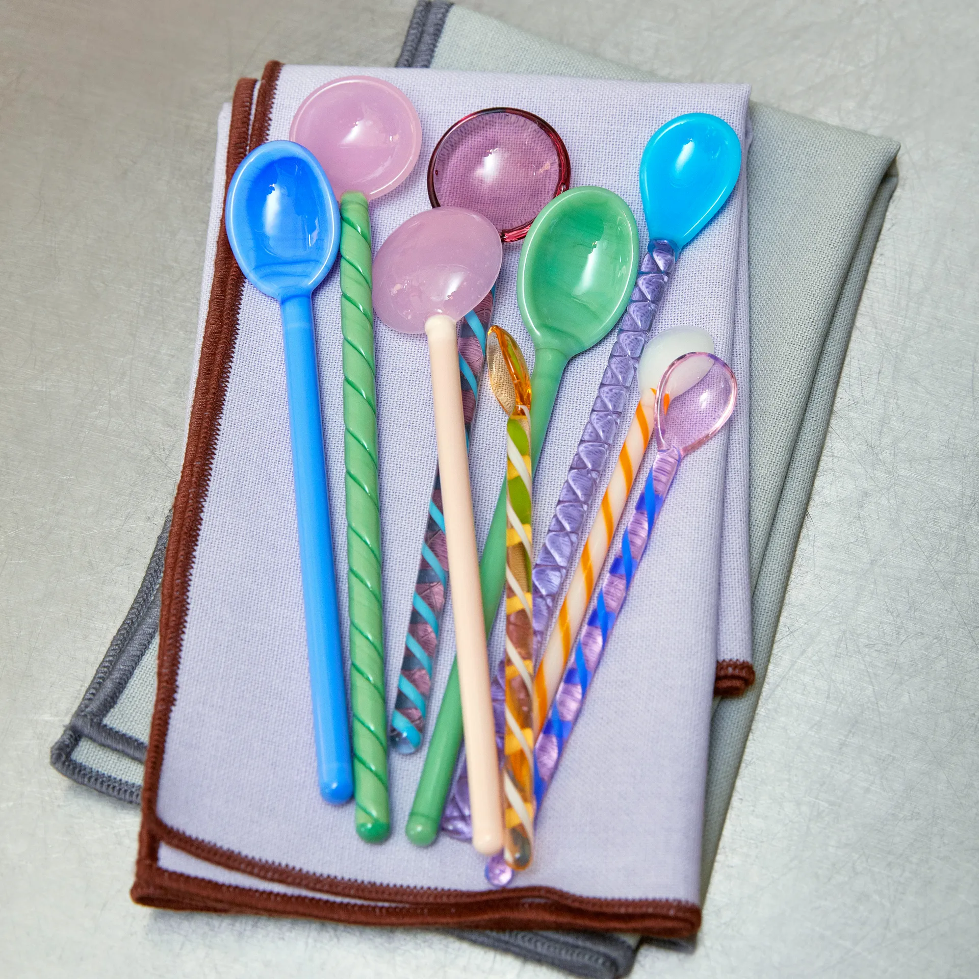 Łyżka szklana Spice 3-pak, Amber-light pink-white HAY