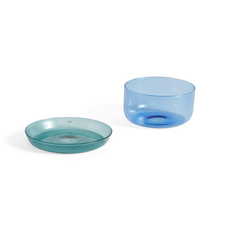 Zestaw do serwowania 2 w 1 - miska i półmisek, Light blue-aqua HAY