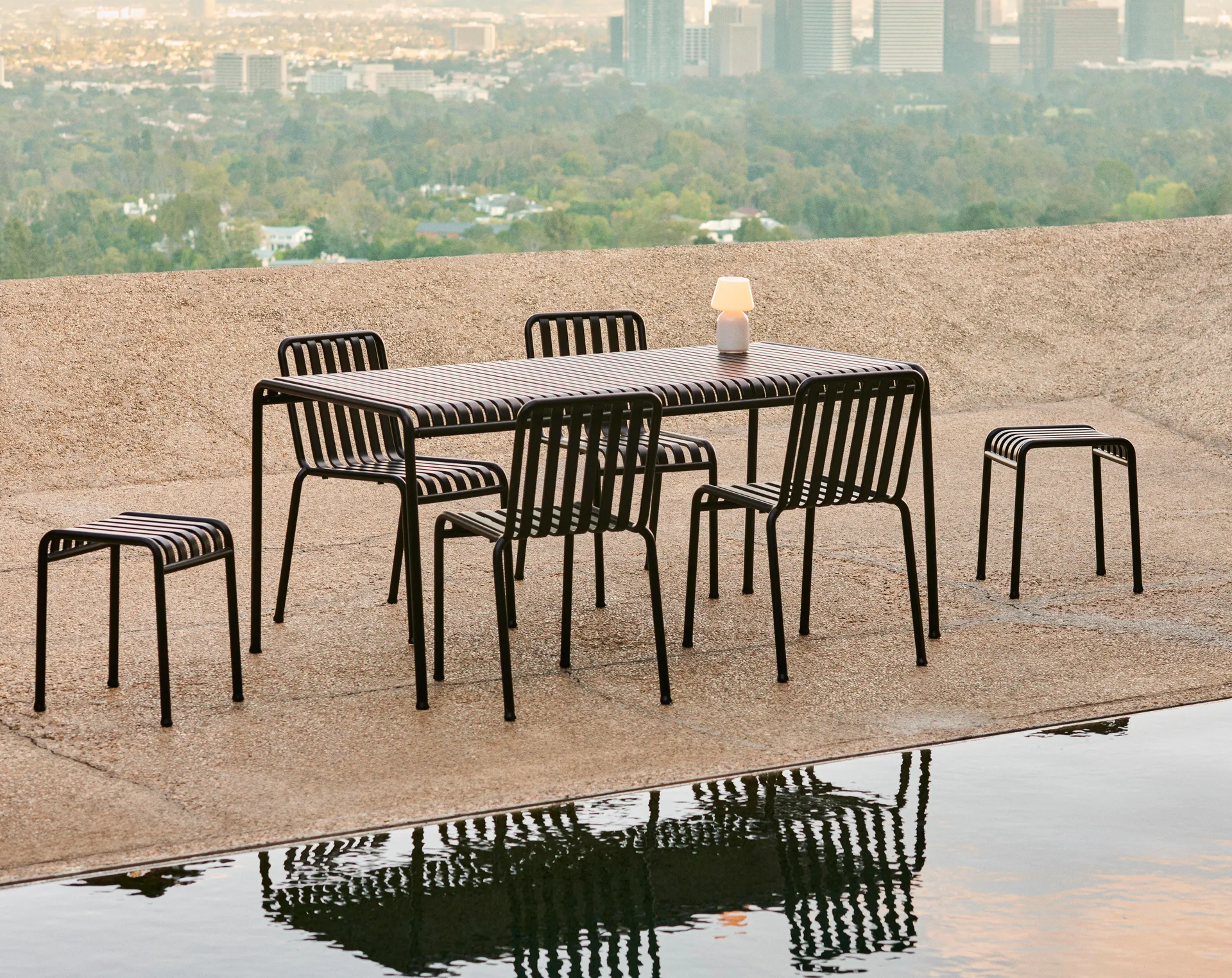 Zestaw jadalniany Palissade 4 krzesła 170x90 cm - Anthracite,  HAY