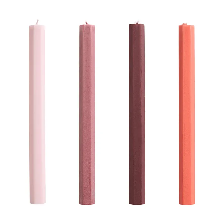 Zestaw świec Hexagon Candle mix 4‑szt. - Berry - HAY
