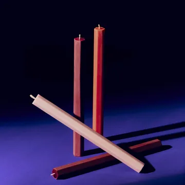 Zestaw świec Hexagon Candle mix 4‑szt. - Berry - HAY