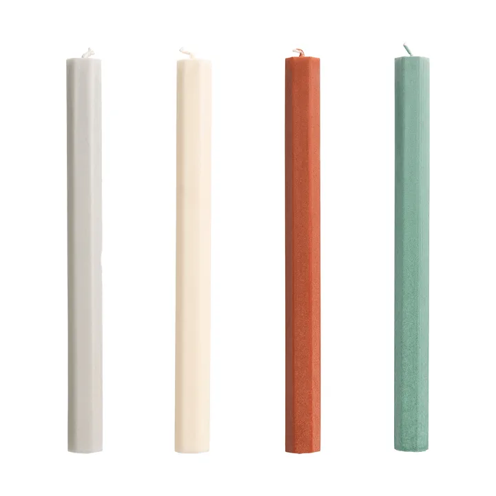 Zestaw świec Hexagon Candle mix 4‑szt. - Forest - HAY