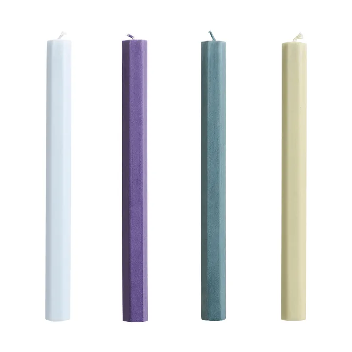 Zestaw świec Hexagon Candle mix 4‑szt. - Meadow - HAY