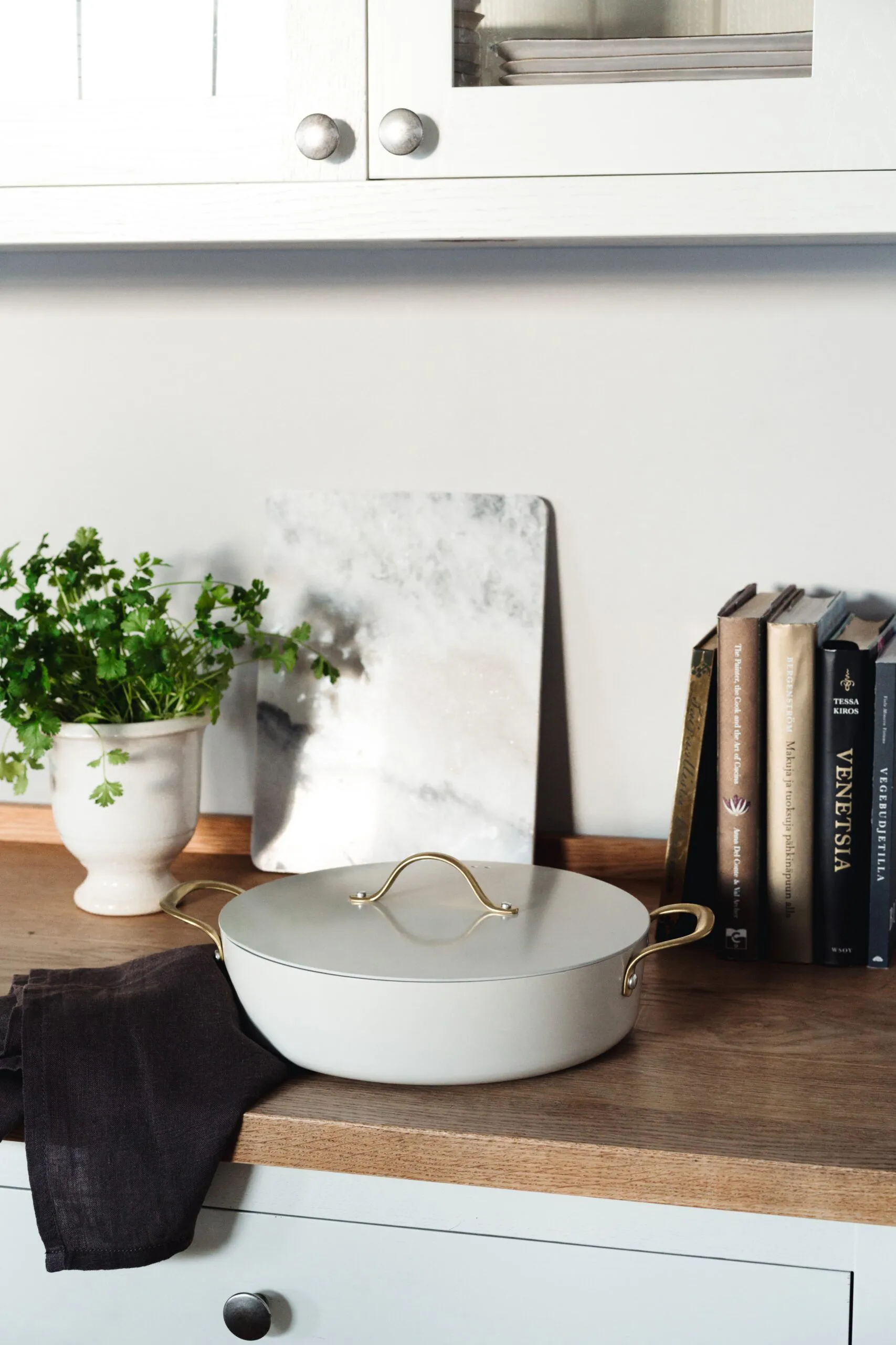 Garnki Heirol Royal Pearl z pokrywką Ø28 cm, Biało-złota Heirol