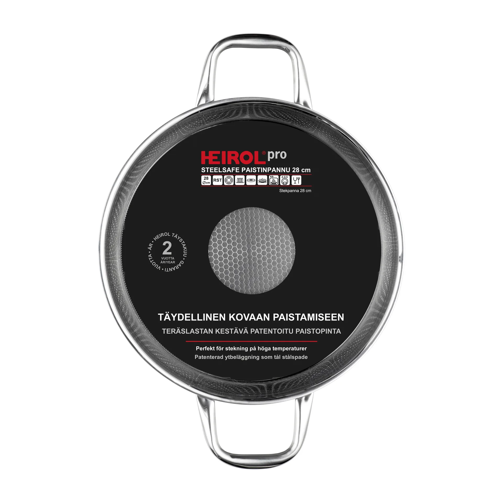 Patelnia Heirol Steelsafe z dwoma uchwytami, Ø28 cm Heirol