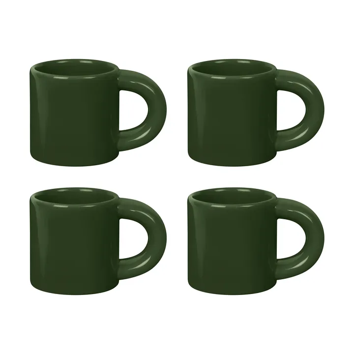 Bronto filiżanka do espresso 100 ml, 4‑pak - Green - Hem