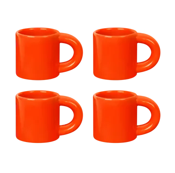 Bronto filiżanka do espresso 100 ml, 4‑pak - Orange - Hem
