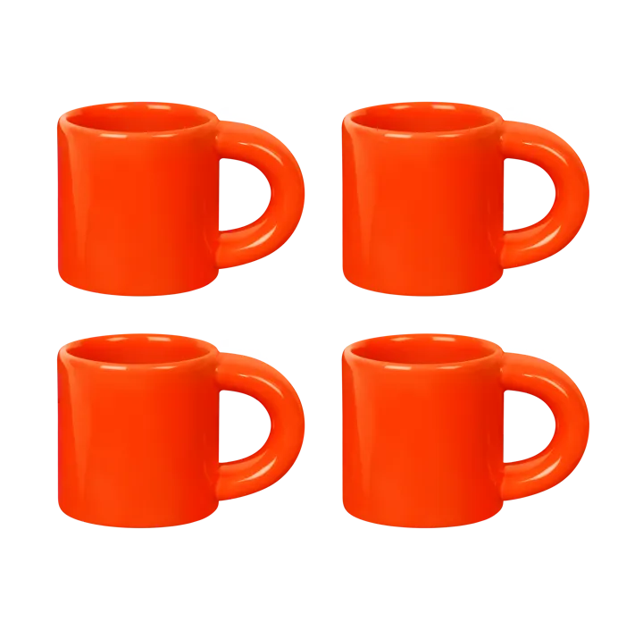 Bronto filiżanka do espresso 100 ml, 4‑pak - Orange - Hem