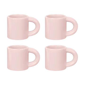Bronto filiżanka do espresso 100 ml, 4‑pak - Pink - Hem