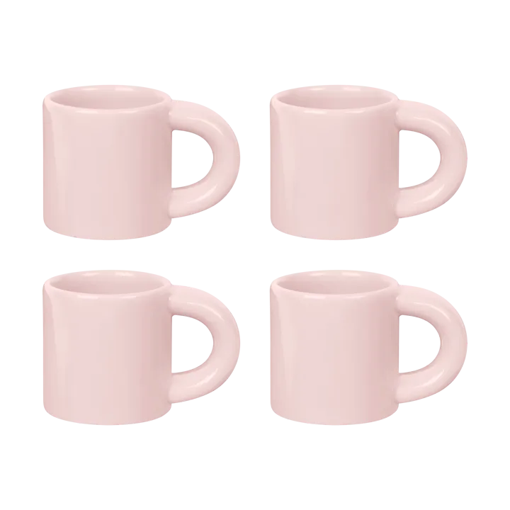Bronto filiżanka do espresso 100 ml, 4‑pak - Pink - Hem