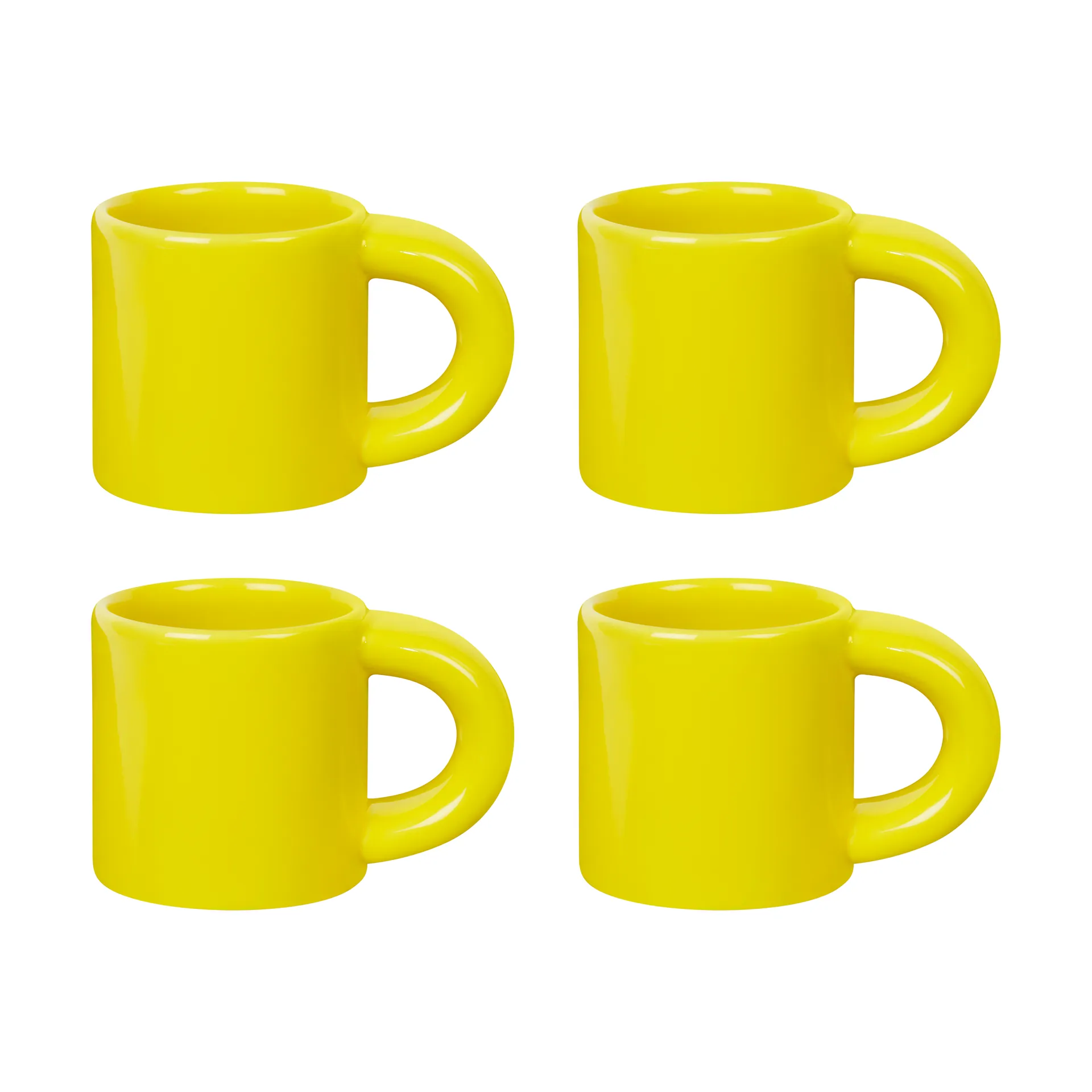 Bronto filiżanka do espresso 100 ml, 4‑pak, Yellow Hem