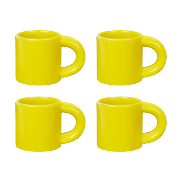 Bronto filiżanka do espresso 100 ml, 4‑pak - Yellow - Hem