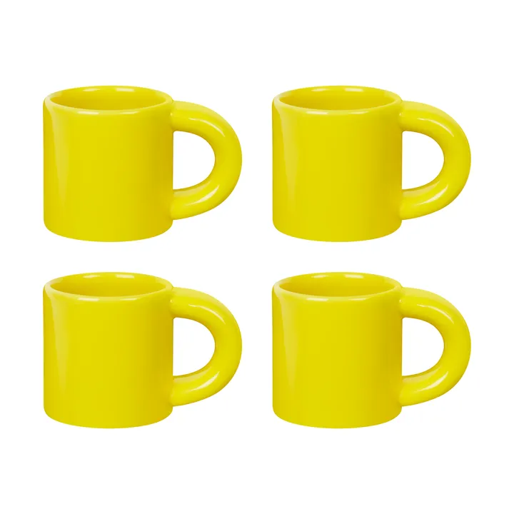 Bronto filiżanka do espresso 100 ml, 4‑pak - Yellow - Hem