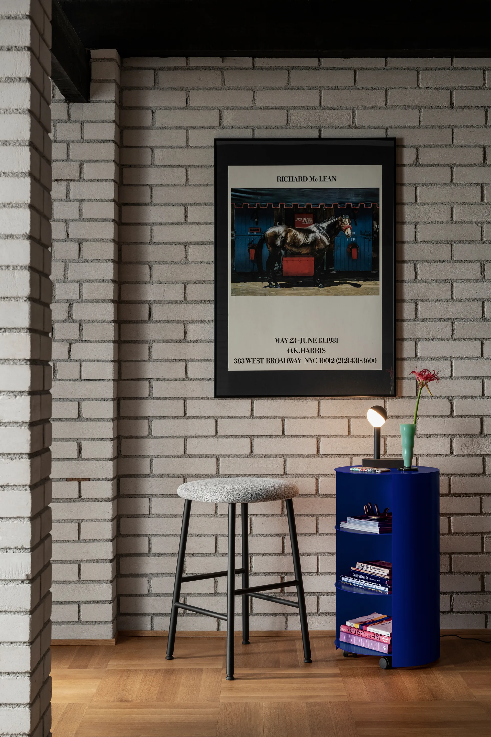 Hide piedestał Ø38x68 cm, Ultramarine blue textured Hem