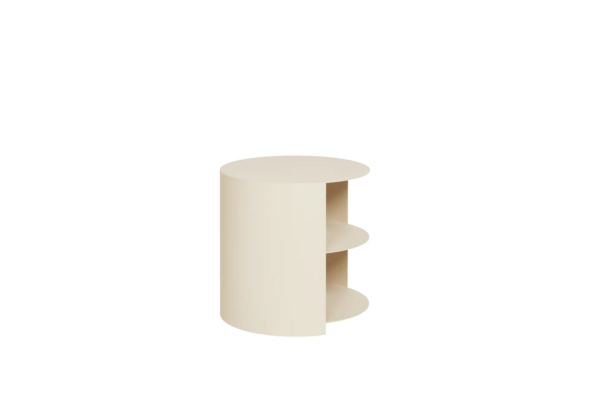 Hide stolik boczny Ø38x41 cm, Light ivory textured Hem