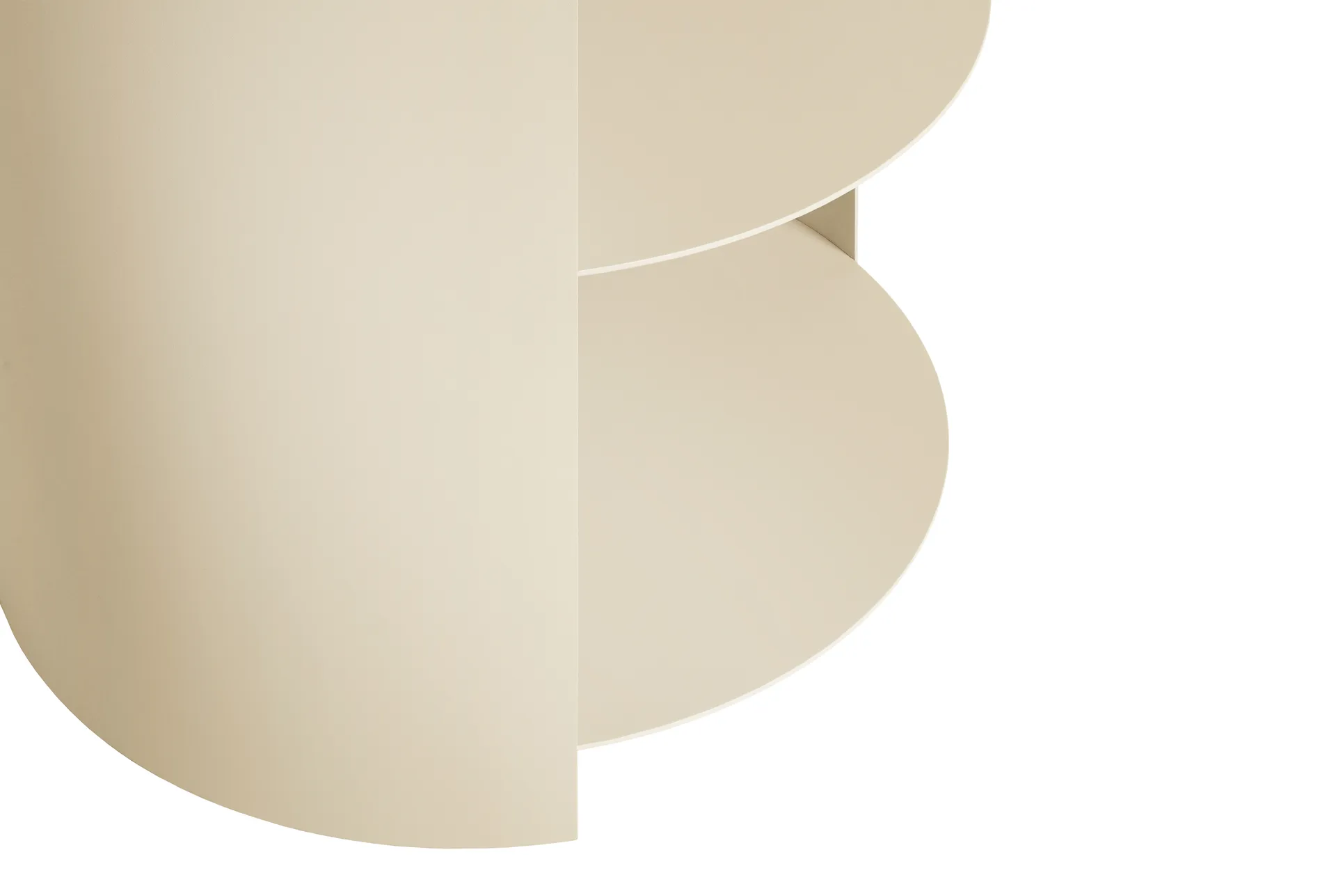 Hide stolik boczny Ø38x41 cm, Light ivory textured Hem