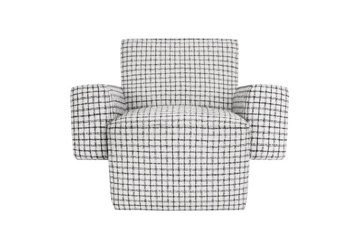 Hunk lounge fotel z podłokietnikami, Checkered black/white Hem