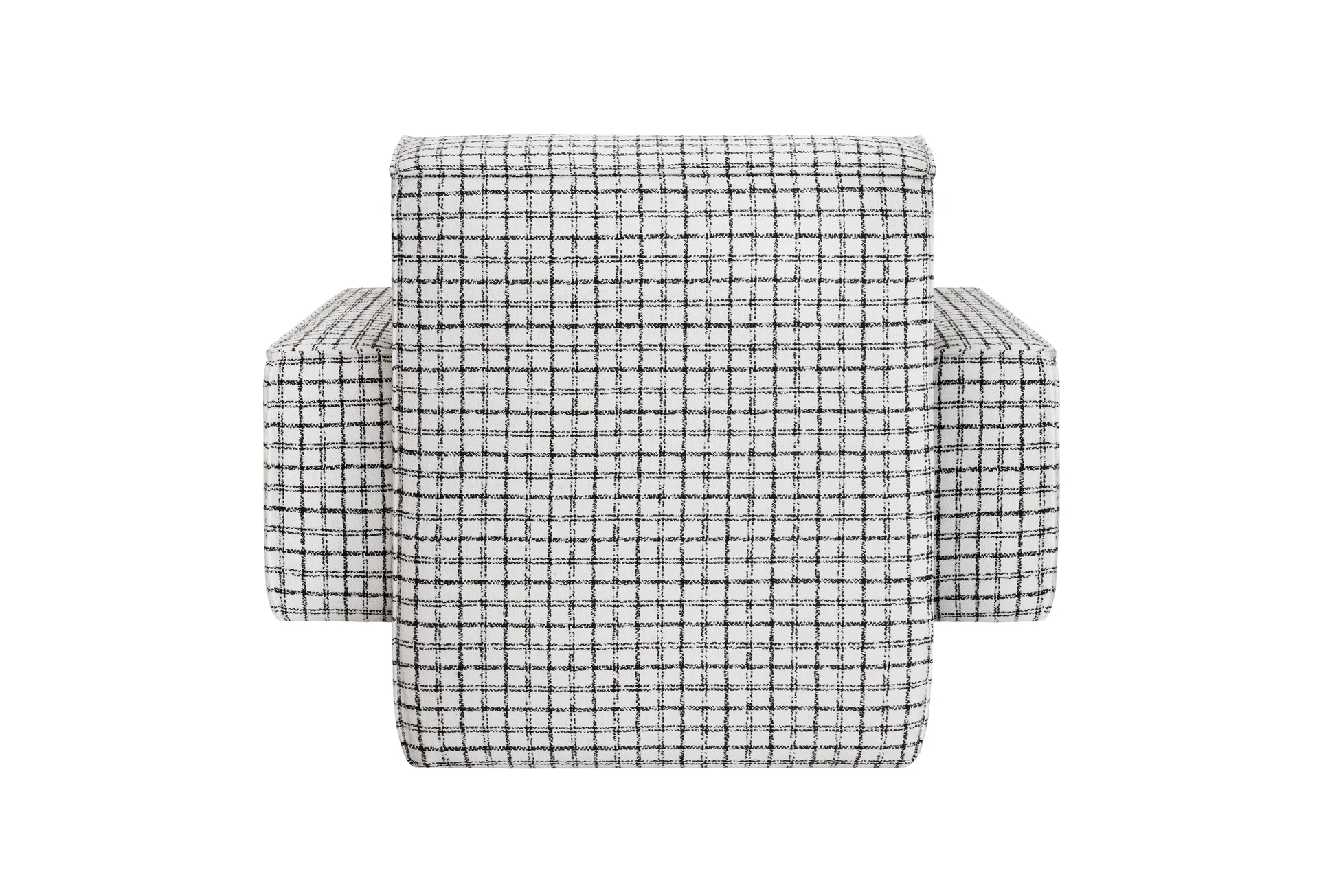 Hunk lounge fotel z podłokietnikami, Checkered black/white Hem