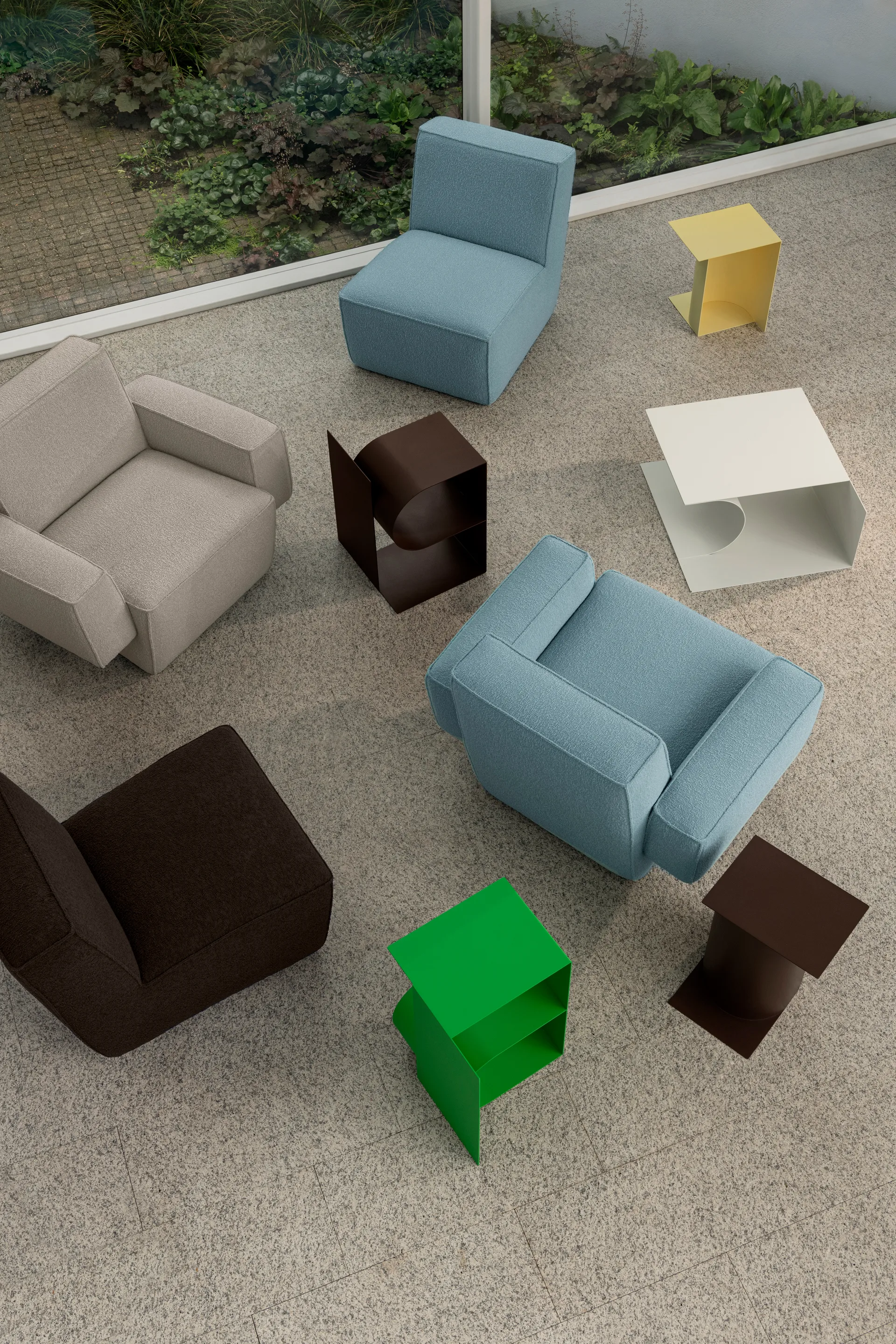 Hunk lounge fotel z podłokietnikami, Icicle Hem