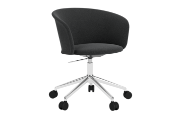 Kendo Swivel krzesło biurowe z 5 kółkami - Graphite-polished aluminium - Hem